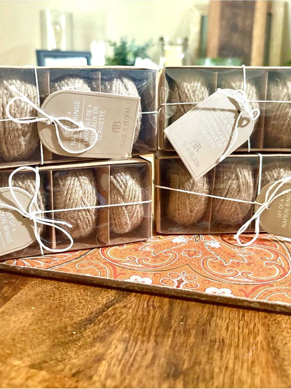 Basil & Bloom Set of Jute Napkin Rings - Pack of 16